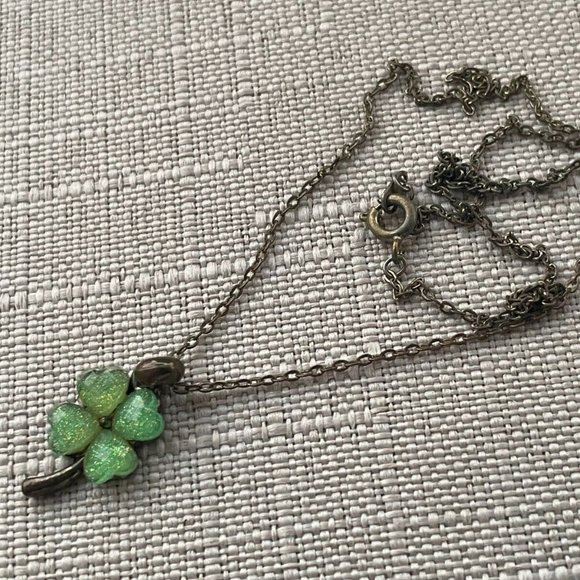 Women Necklace Green Faux Stone Pendant Fashion Jewelry Necklace - Picture 1 of 11